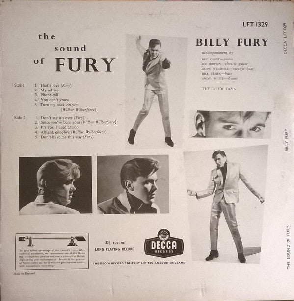 Billy Fury : The Sound Of Fury (10", Album, Mono, RE)
