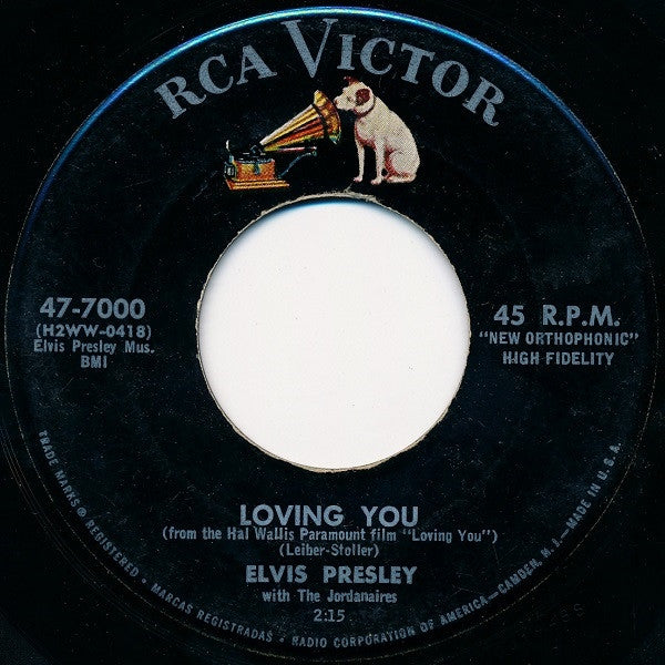 Elvis Presley With The Jordanaires : Loving You / (Let Me Be Your) Teddy Bear (7", Single)