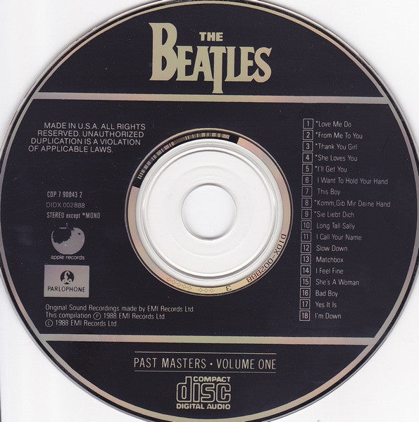 The Beatles : Past Masters • Volume One (CD, Comp, Mono, RE, DAD)