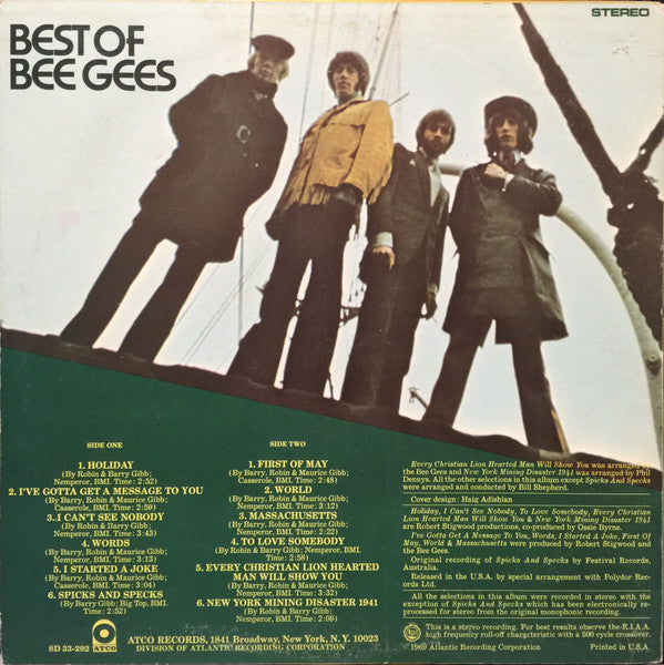 Bee Gees : Best Of Bee Gees (LP, Comp, PR )