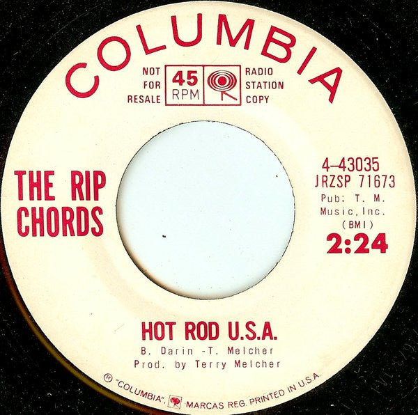 The Rip Chords : Three Window Coupe (7", Promo, Pit)