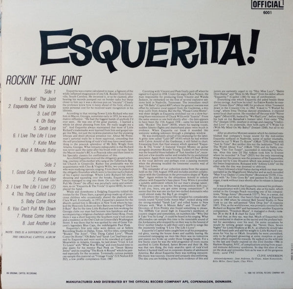 Esquerita : Rockin' The Joint (LP, Comp)