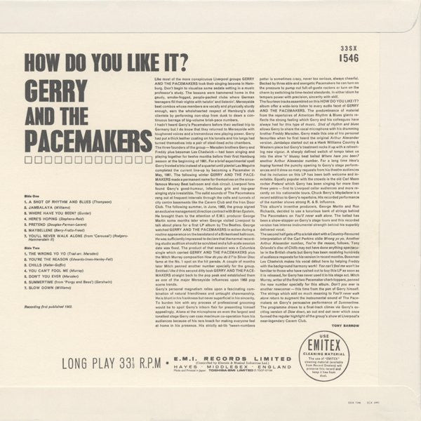 Gerry & The Pacemakers : How Do You Like It? (CD, Album, RE, RM, Pap)