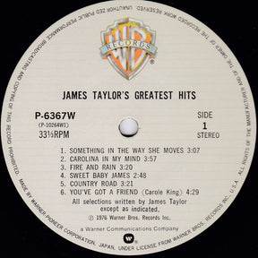 James Taylor (2) : Greatest Hits (LP, Comp, RE)