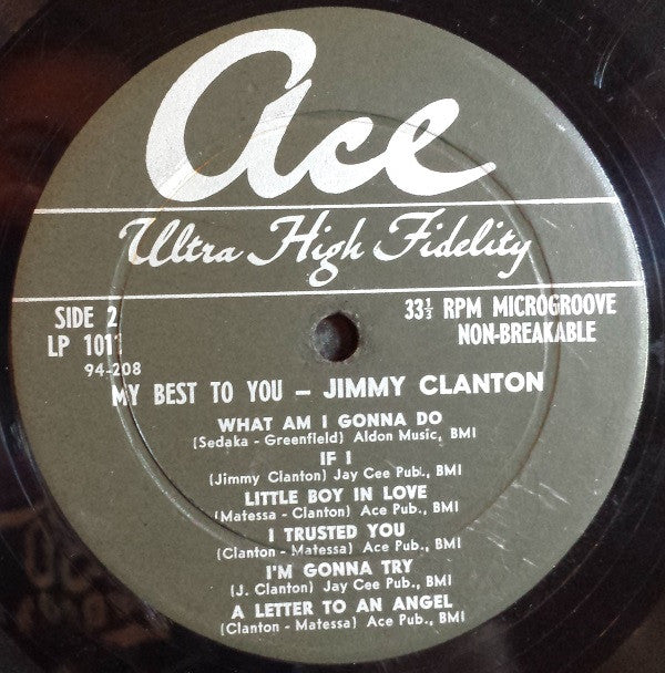 Jimmy Clanton : My Best To You (LP, Album, Comp, Mono)