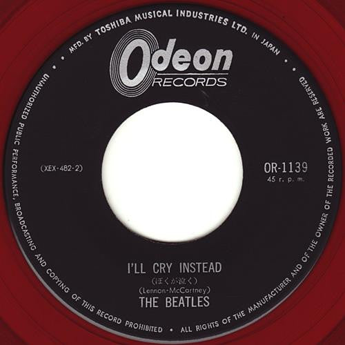 The Beatles : 恋する二人  (I Should Have Known Better) / ぼくが泣く (I'll Cry Instead) (7", Single, Mono, Red)