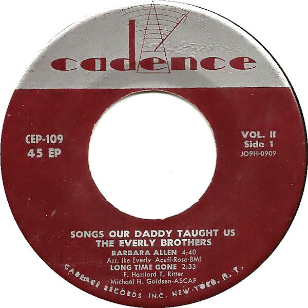 Everly Brothers : Songs Our Daddy Taught Us: Vol. II (7", EP, Roc)