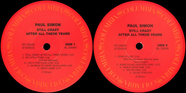 Paul Simon : Still Crazy After All These Years (LP, Album, RE, RM, 180)