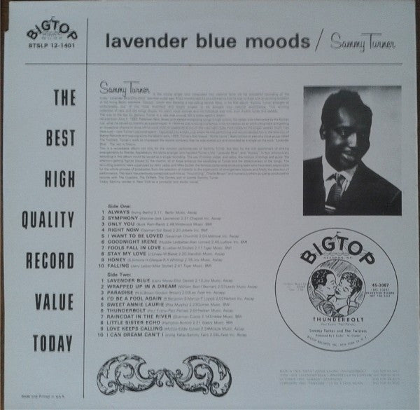 Sammy Turner : Lavender Blue Moods (LP, Promo, RP)