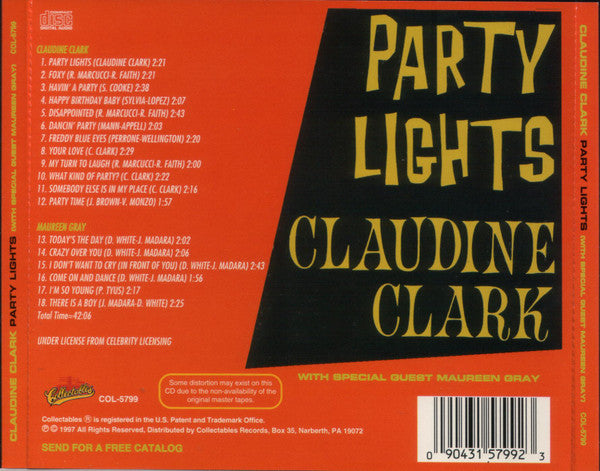 Claudine Clark With Special Guest Maureen Gray : Party Lights (CD, Comp)