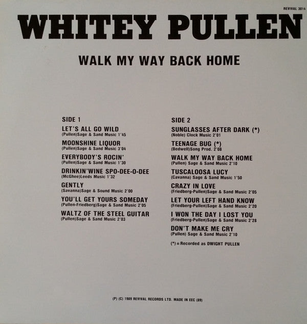 Whitey Pullen : Walk My Way Back Home  (LP, Comp)