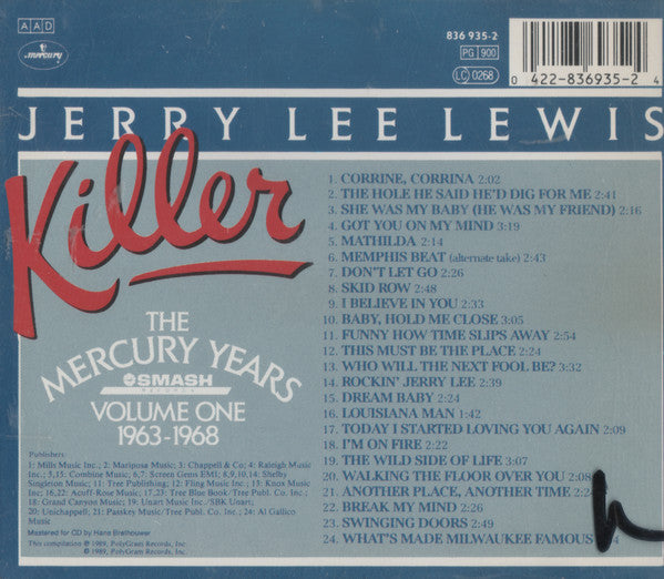 Jerry Lee Lewis : Killer : The Mercury Years Volume One 1963-1968 (CD, Comp)