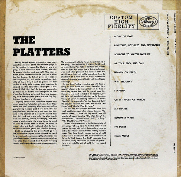 The Platters : The Platters (LP, Album, Mono)