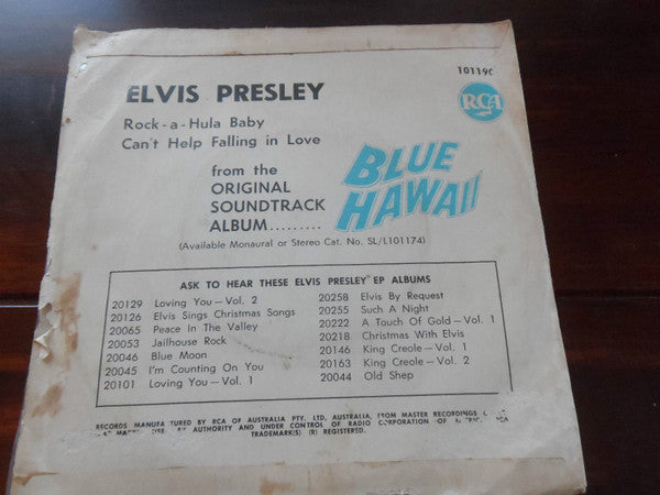 Elvis Presley : Can't Help Falling In Love / Rock-A-Hula Baby (7", Single, 3 P)