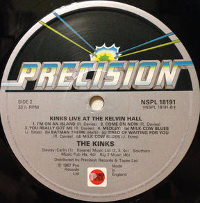 The Kinks : Live At Kelvin Hall (LP, Album, RE)