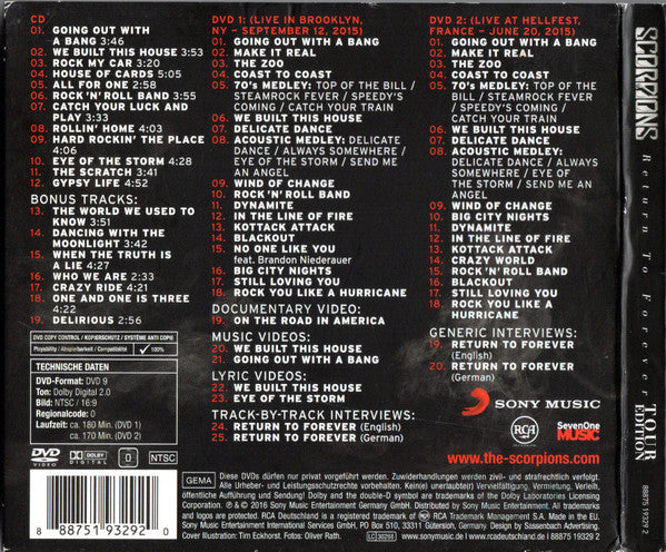 Scorpions : Return To Forever - Tour Edition (CD, Album + 2xDVD-V, NTSC)