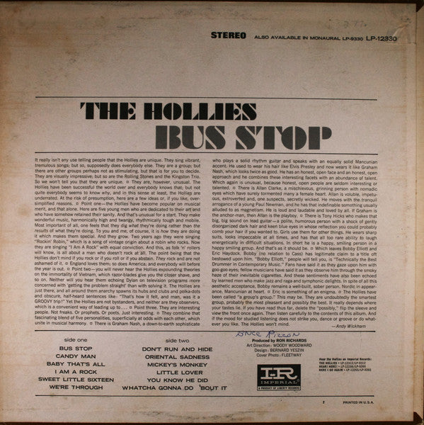 The Hollies : Bus Stop (LP, Album, RP, All)