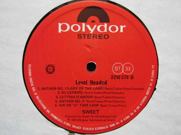 The Sweet : Level Headed (LP, Album)