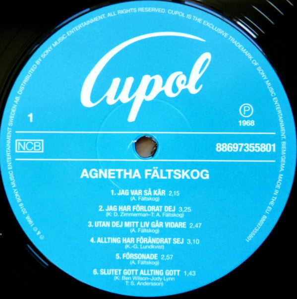 Agnetha Fältskog : Agnetha Fältskog (LP, Album, RSD, RE, 180)