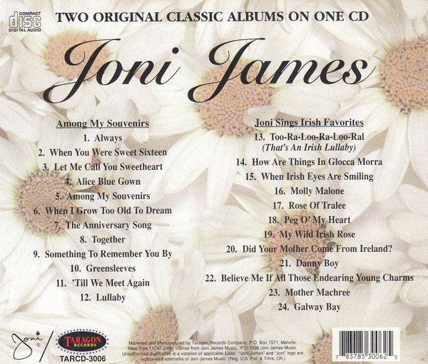 Joni James : Among My Souvenirs & Joni Sings Irish Favorites (CD, Album, Comp, "2 )