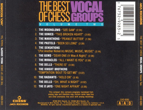 Various : The Best Of Chess Vocal Groups Volume Two (CD, Comp)