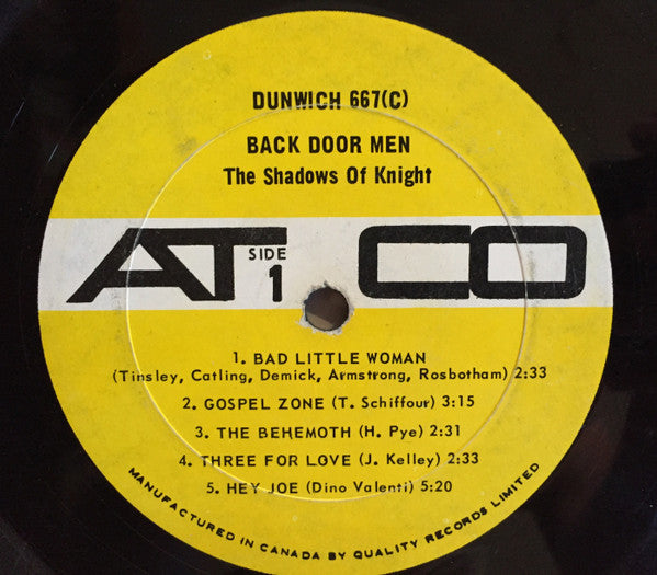 The Shadows Of Knight : Back Door Men (LP, Album)