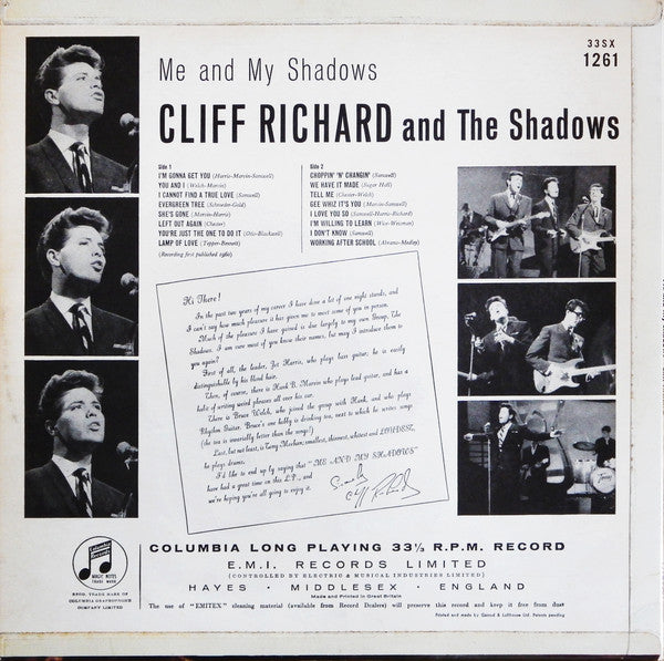 Cliff Richard & The Shadows : Me And My Shadows (LP, Album, Mono, Gre)