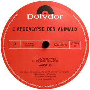 Vangelis : L'Apocalypse Des Animaux (LP, Album, RE, RM, 180)