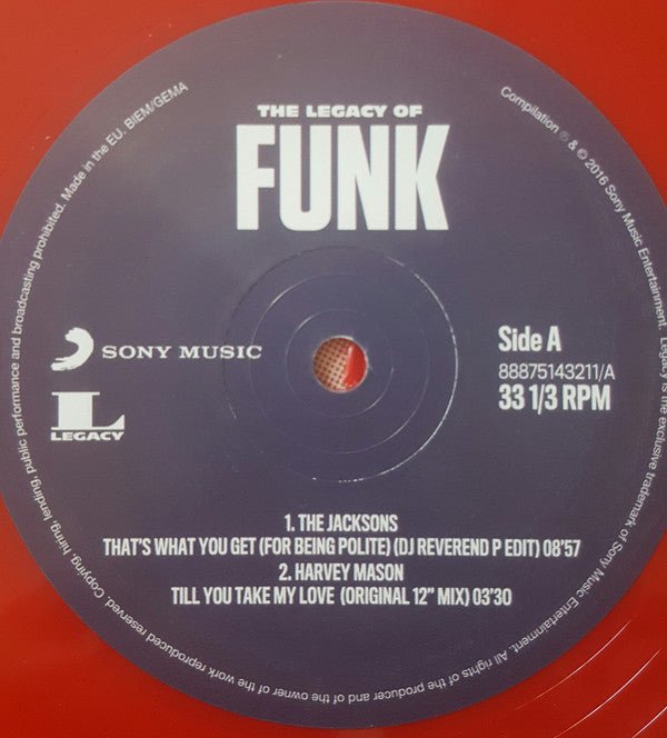 Various : The Legacy Of Funk (2x12", Comp, Red)