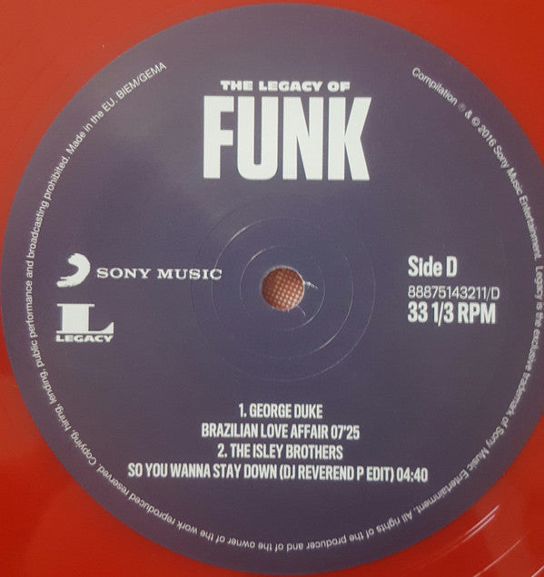 Various : The Legacy Of Funk (2x12", Comp, Red)