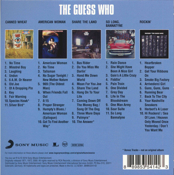 The Guess Who : Original Album Classics (Box, Comp, Car + CD, Album, RE, RM + CD, Album, RE)