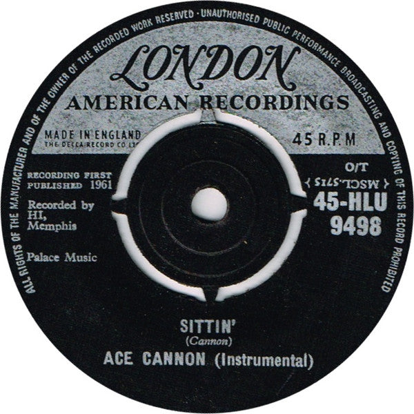 Ace Cannon : Tuff / Sittin' (7", Single)