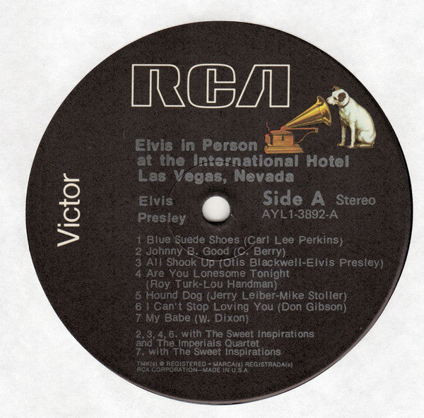 Elvis Presley : Elvis In Person At The International Hotel Las Vegas, Nevada (LP, Album, RE, Ind)