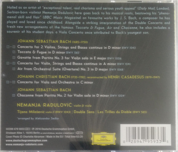 Nemanja Radulović, Johann Sebastian Bach : Bach (CD)
