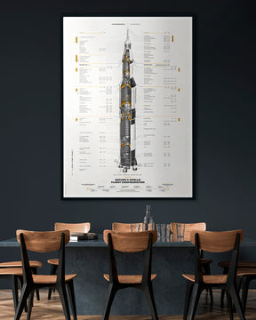 Saturn V Apollo Flight Configuration Redesigned Poster, White | Astrography - Wake Concept Store  