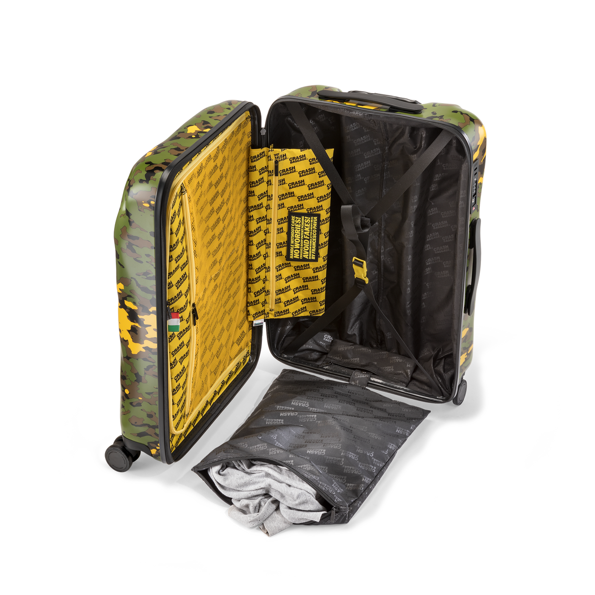 Icon, Camo Medium 4 Wheels Suitcase | Crash Baggage - Wake Concept Store  