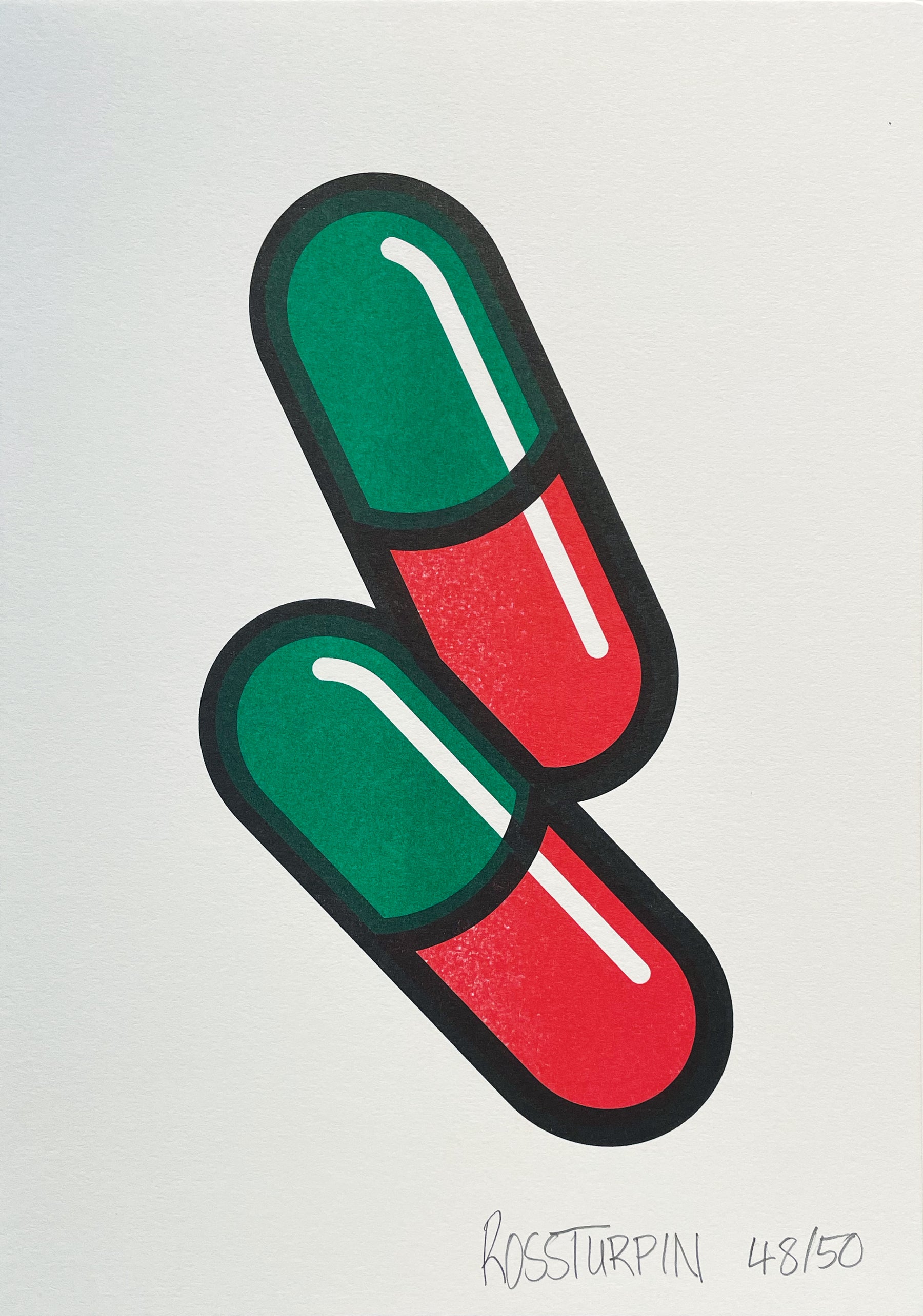 Risograph Pill Print by Ross Turpin (Double Cap) | Young Soy - Wake Concept Store  