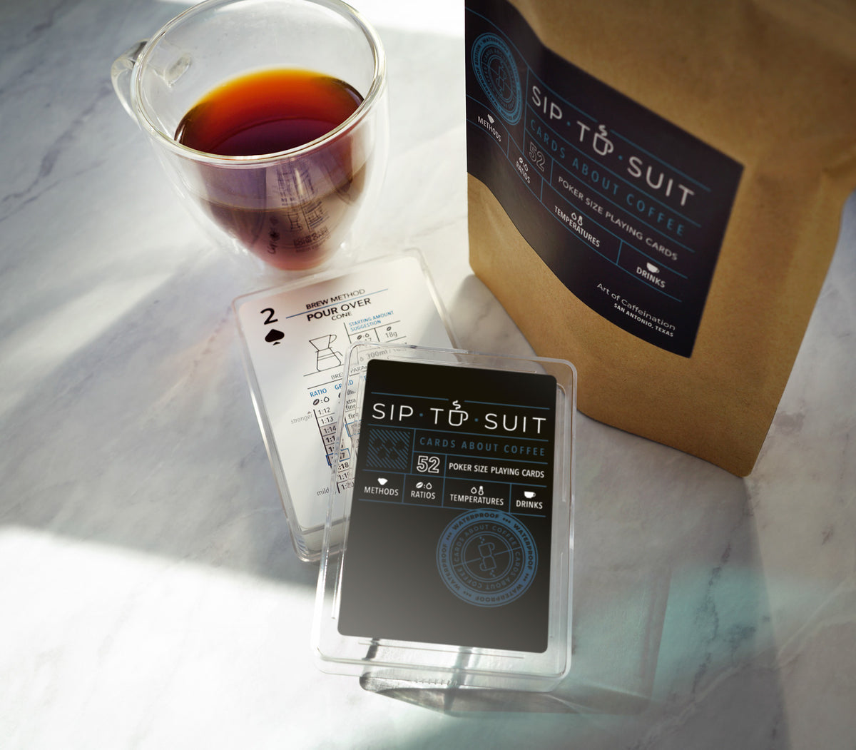 SIP-TO-SUIT Cards About Coffee Waterproof Edition Deck | Art of Caffeination - Wake Concept Store  