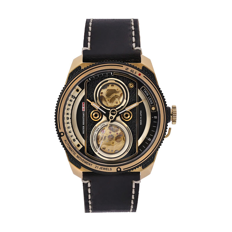 Automatic Twin Lens Watch - Retro Gold | TACS - Wake Concept Store  