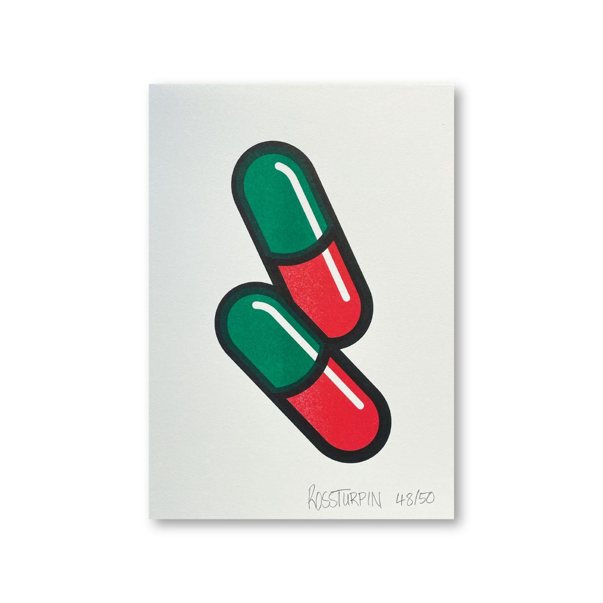 Risograph Pill Print by Ross Turpin (Double Cap) | Young Soy - Wake Concept Store  