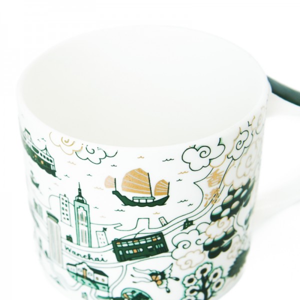 Hong Kong Willow Festive Mug, Green And Gold by Faux | Young Soy - Wake Concept Store  