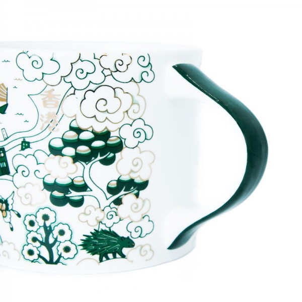 Hong Kong Willow Festive Mug, Green And Gold by Faux | Young Soy - Wake Concept Store  