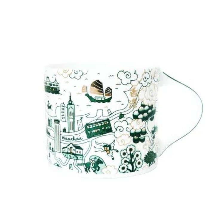Hong Kong Willow Festive Mug, Green And Gold by Faux | Young Soy - Wake Concept Store  
