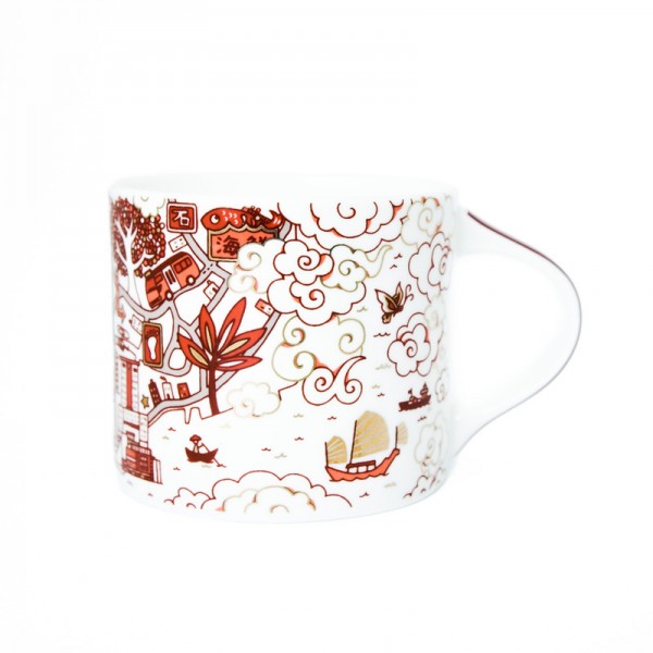 Hong Kong Willow Festive Mug, Red And Gold by Faux | Young Soy - Wake Concept Store  