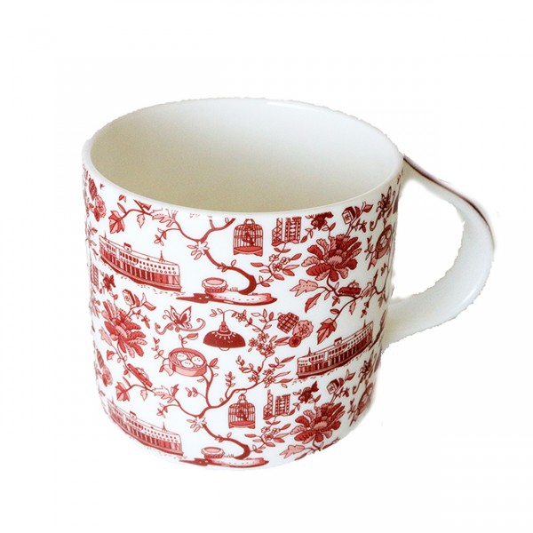 Hong Kong Toile Mug, Red by Faux | Young Soy - Wake Concept Store  