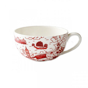 Hong Kong Willow Cup & Saucer Set, Red by Faux | Young Soy - Wake Concept Store  