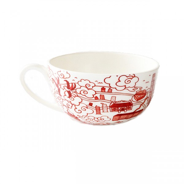 Hong Kong Willow Cup & Saucer Set, Red by Faux | Young Soy - Wake Concept Store  