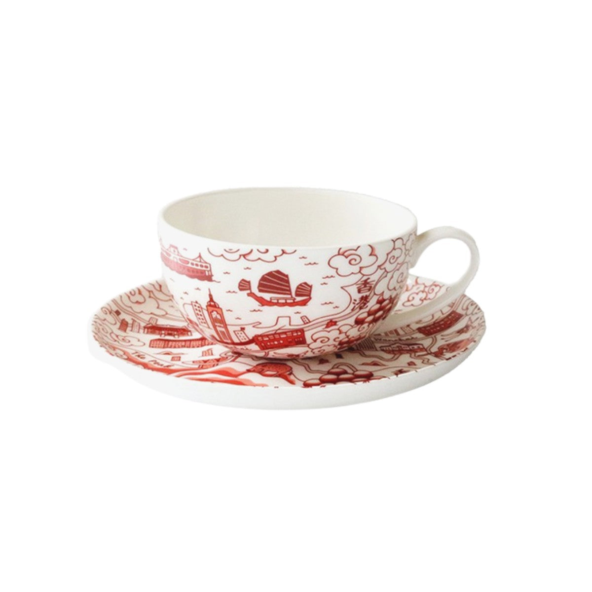 Hong Kong Willow Cup & Saucer Set, Red by Faux | Young Soy - Wake Concept Store  
