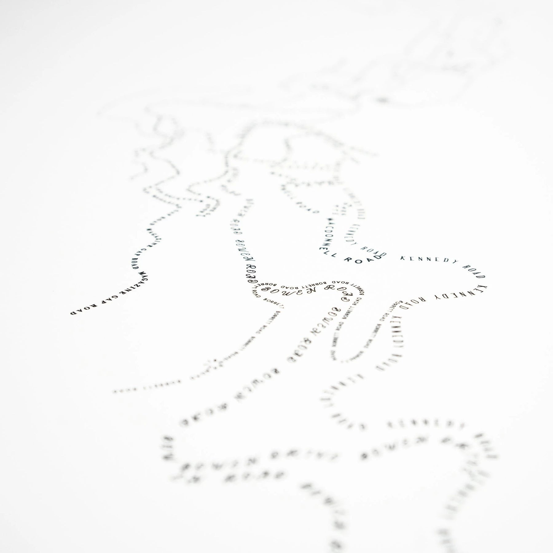 Mid Levels Landscape Silkscreen Map Prints | Tiny Island - Wake.HK 