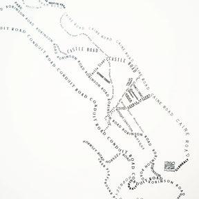 Mid Levels Landscape Silkscreen Map Prints | Tiny Island - Wake.HK 